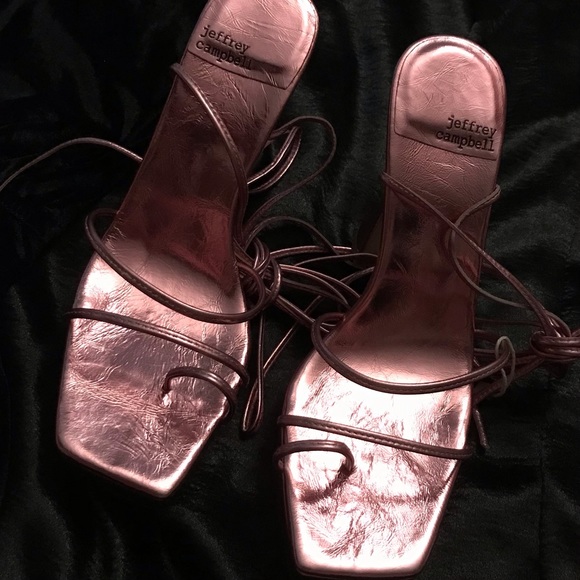 5/30% off - Metallic Pink Jeffrey Campbell Leather Heels Shoes - Picture 5 of 5